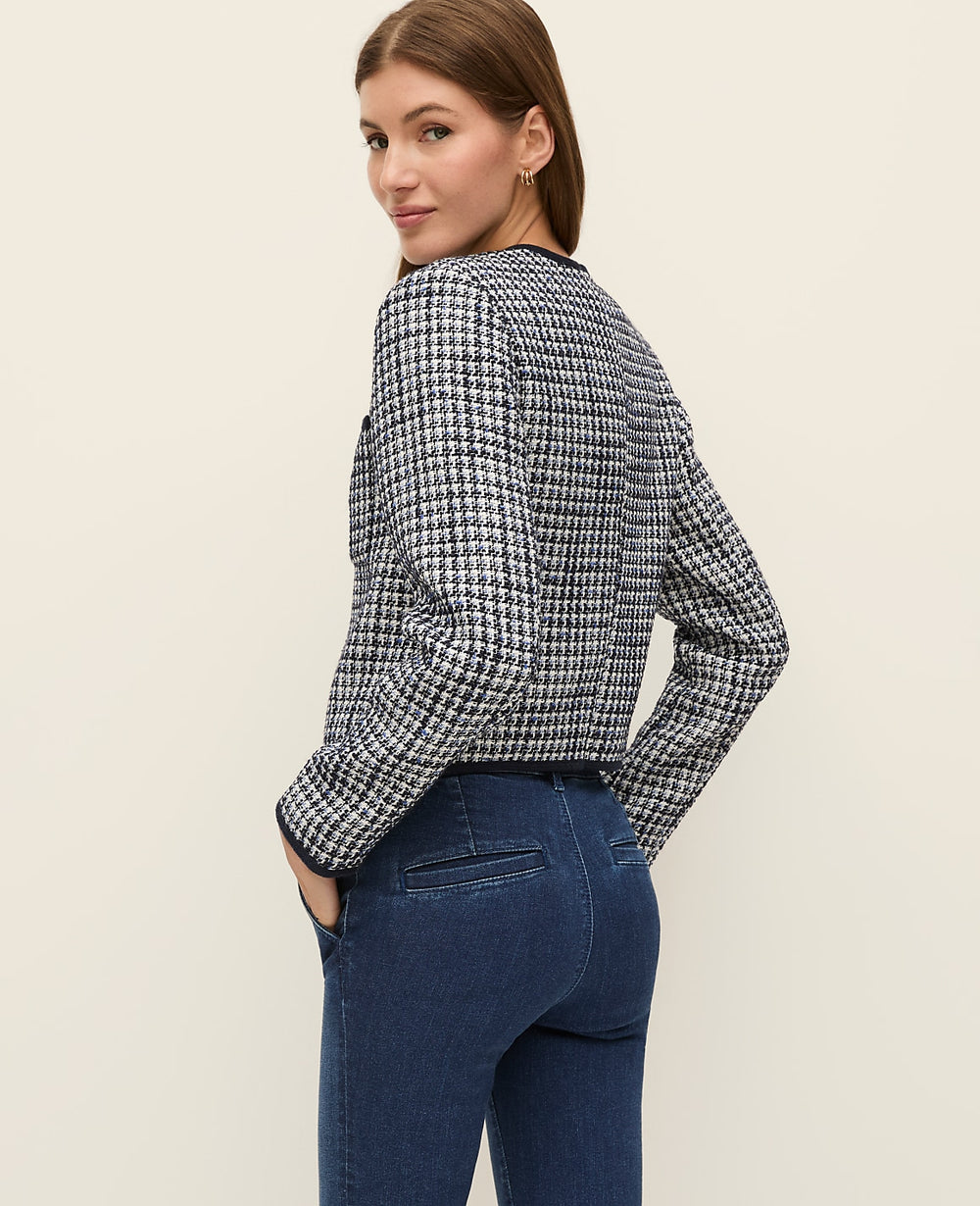 Ann Taylor Night Sky Weekend Tweed Crew Neck Jacket