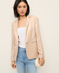 Ann Taylor Pale Sandalwood The Hutton Blazer in Shine