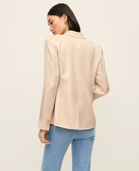 Ann Taylor Pale Sandalwood The Hutton Blazer in Shine