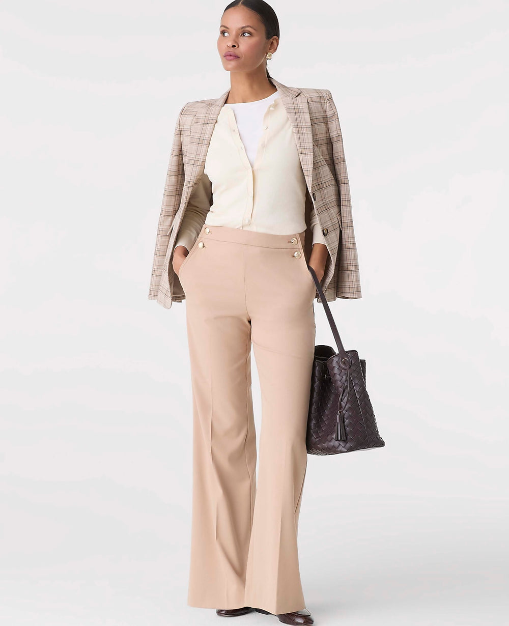 Ann Taylor Tan/Navy Plaid The Greenwich Blazer in Plaid