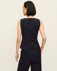 Ann Taylor Night Sky The Cutaway Square Neck Vest in Doubleweave