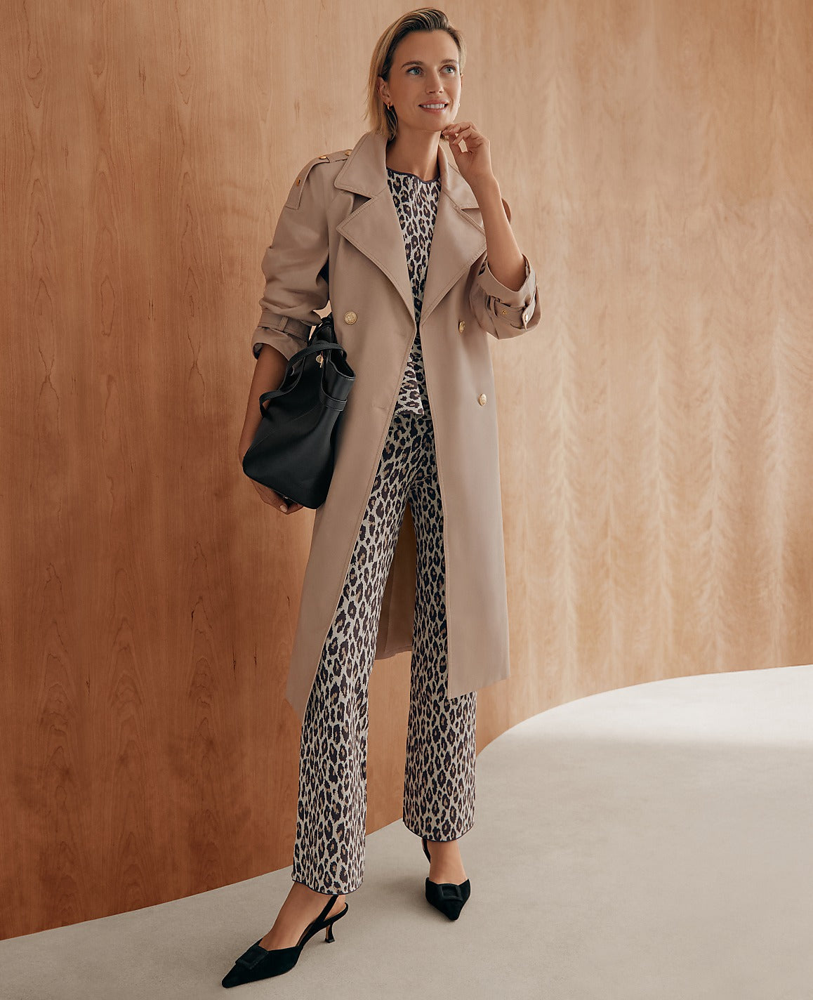 Ann Taylor Cool Sesame Refined Trench Coat