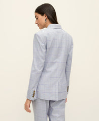 Ann Taylor Blue/White Combo The Greenwich Blazer in Plaid