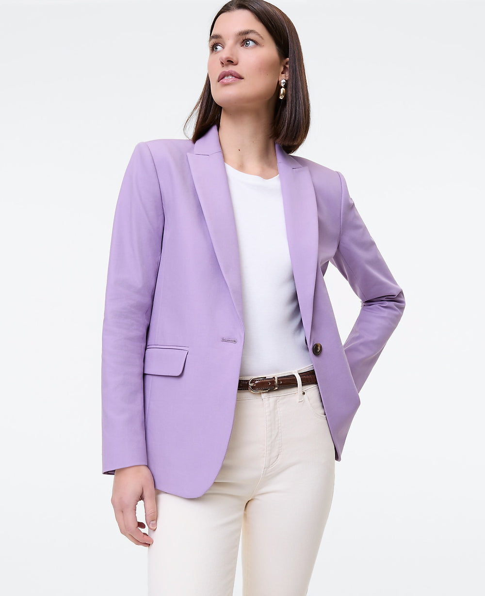 Ann Taylor Purple Rhapsody The Longline Blazer in Bi-Stretch Twill