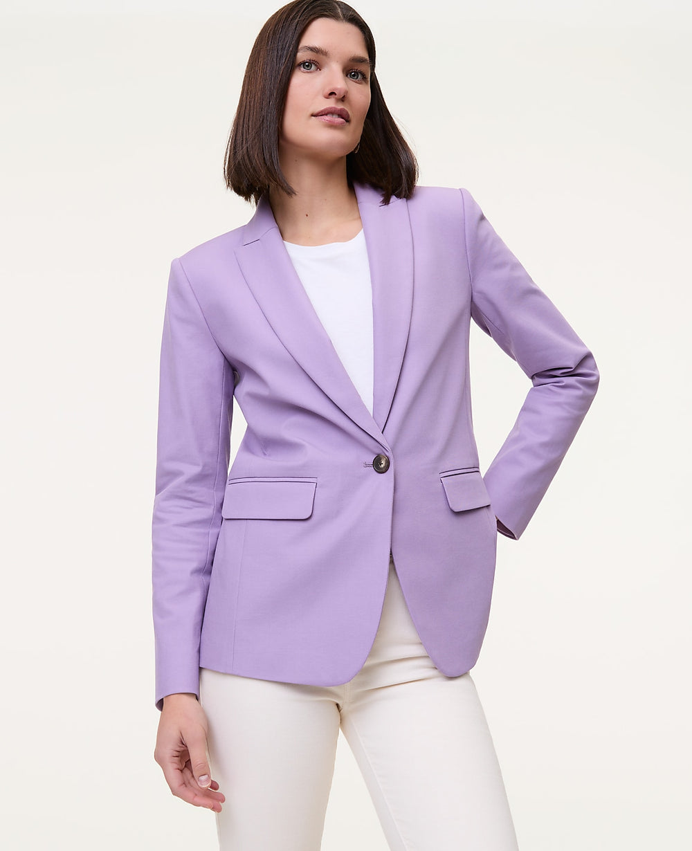 Ann Taylor Purple Rhapsody The Longline Blazer in Bi-Stretch Twill