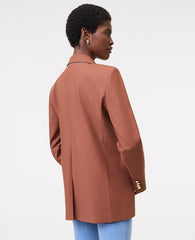 Ann Taylor Tortoise Shell Brown The Longline Blazer in Bi-Stretch Twill
