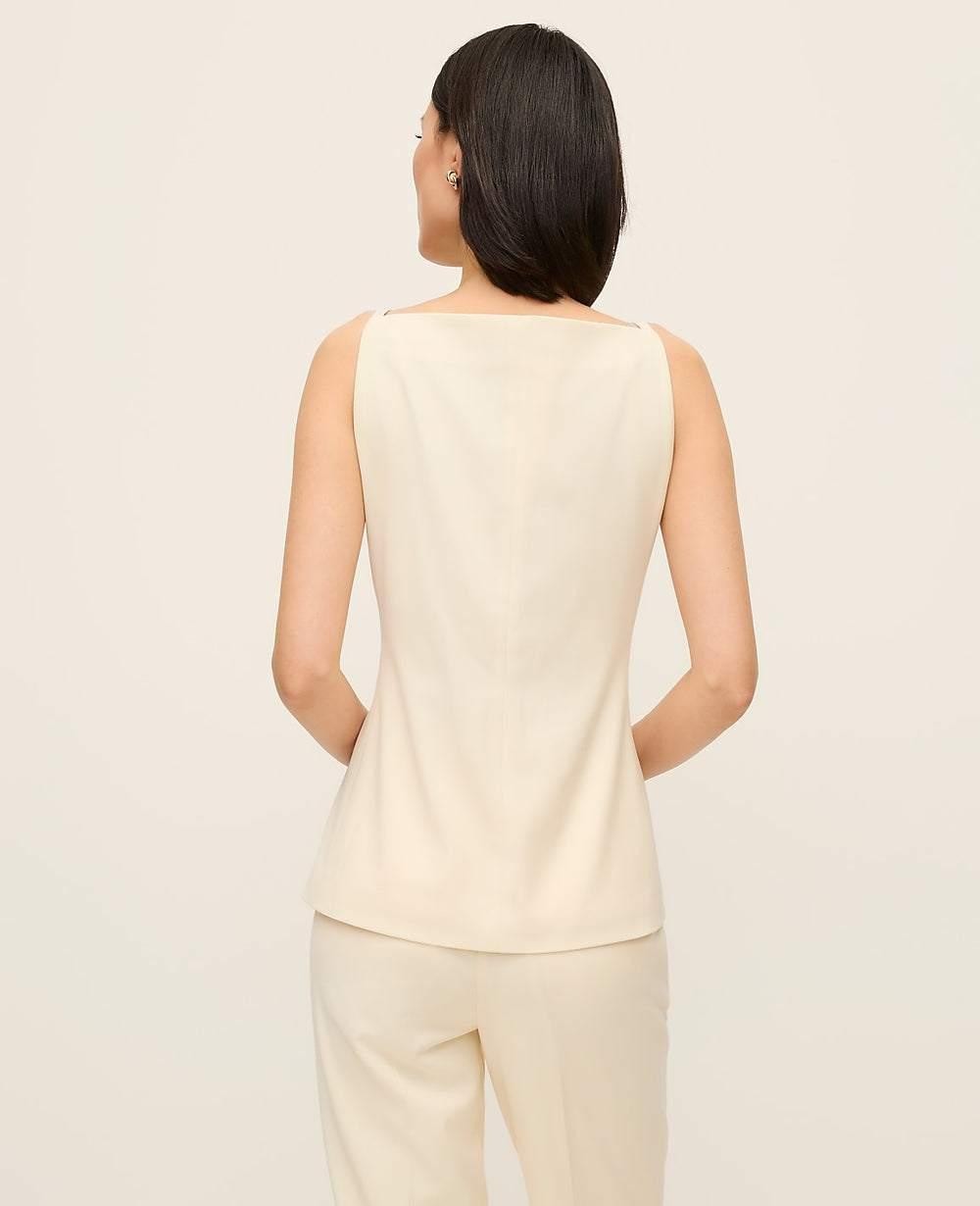 Ann Taylor Almond Oil Boatneck Vest