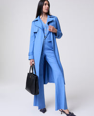 Ann Taylor Bluebird Melange The Long Trench Coat