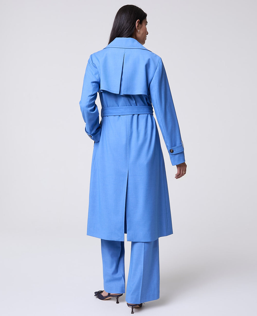 Ann Taylor Bluebird Melange The Long Trench Coat