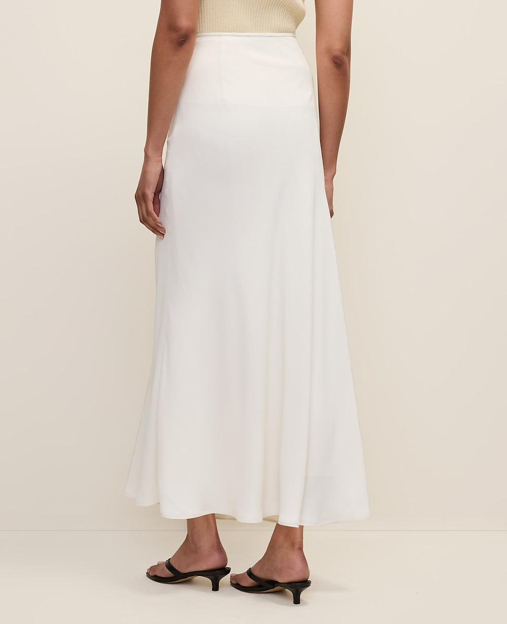 Ann Taylor Winter White Bias Flare Maxi Skirt