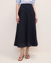 Ann Taylor Night Sky Eyelet Full Midi Skirt