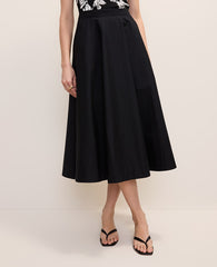 Ann Taylor Black Full Midi Skirt