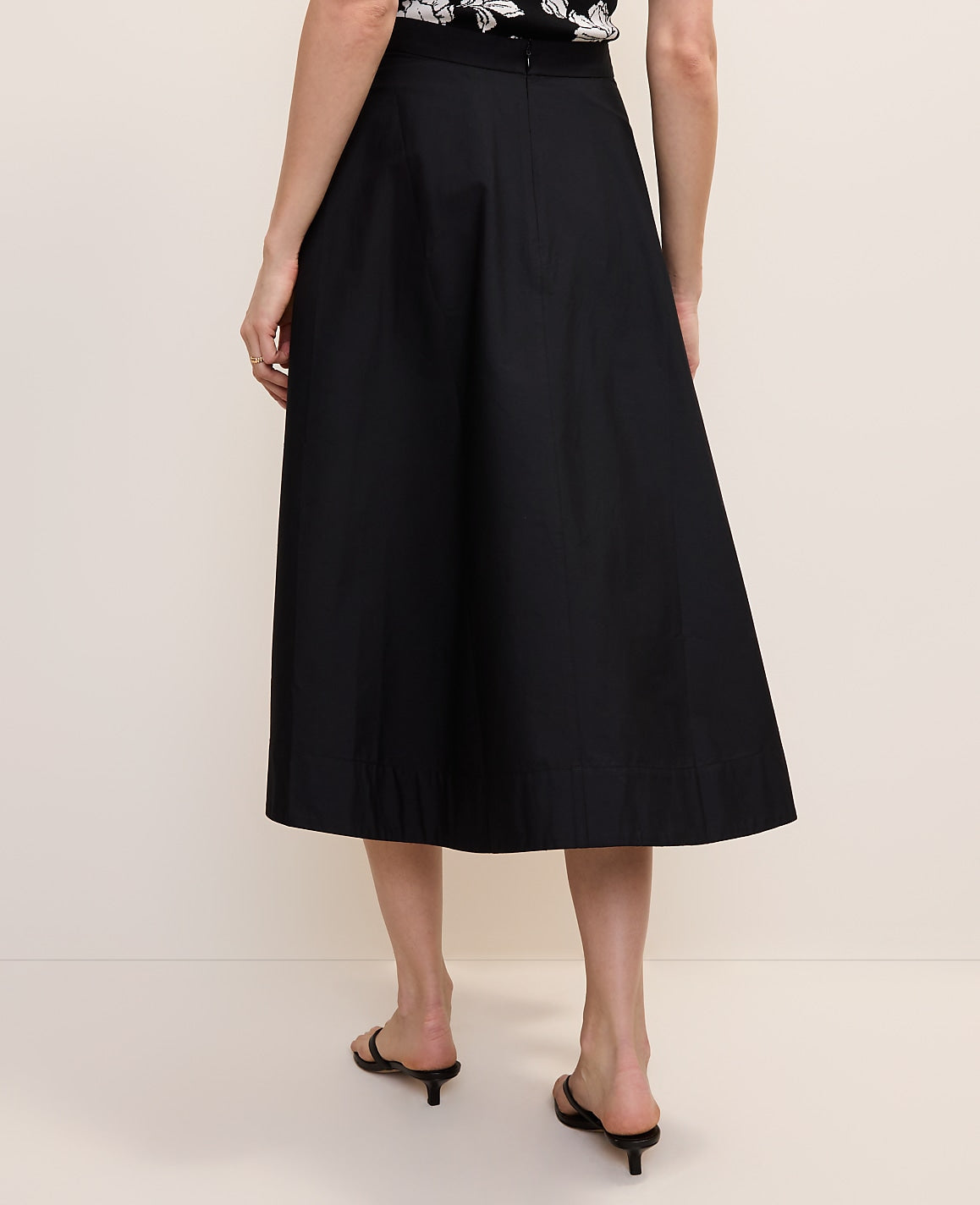 Ann Taylor Black Full Midi Skirt