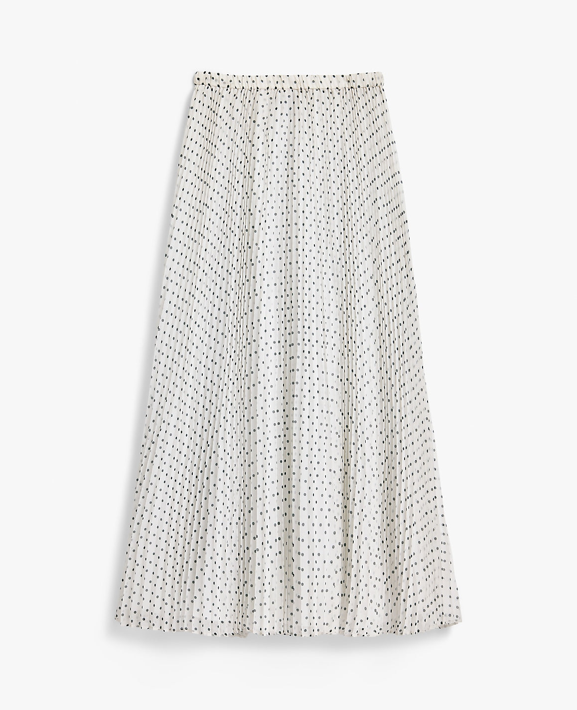 Ann Taylor Winter White Polka Dot Chiffon Midi Skirt