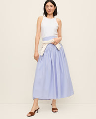 Ann Taylor Blue Hydrangea Gathered Maxi Skirt