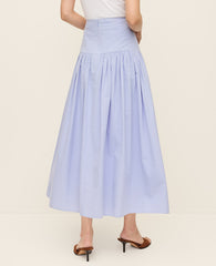 Ann Taylor Blue Hydrangea Gathered Maxi Skirt