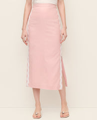 Ann Taylor Rose Veil Midi Skirt in Linen Blend