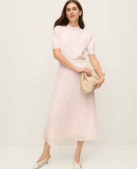 Ann Taylor Blush Haze Chiffon Pleated Midi Skirt