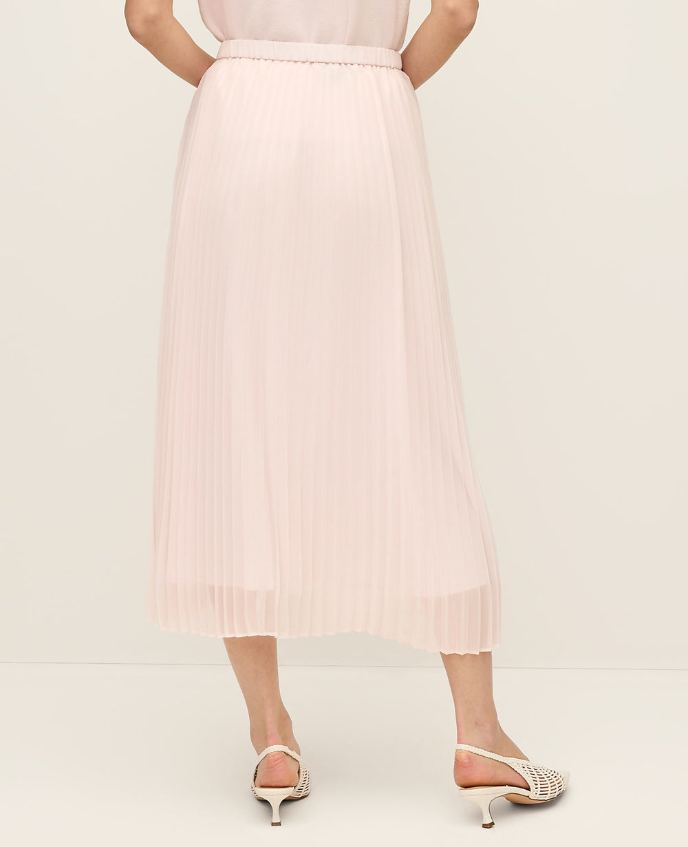 Ann Taylor Blush Haze Chiffon Pleated Midi Skirt