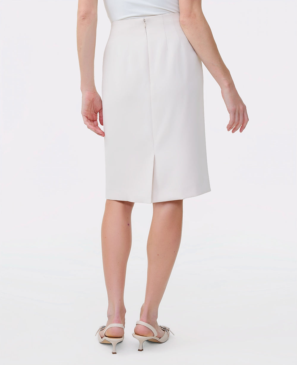 Ann Taylor Ivory Whisper The Pocket Midi Skirt in Fluid Crepe