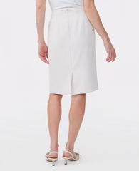 Ann Taylor Ivory Whisper The Pocket Midi Skirt in Fluid Crepe