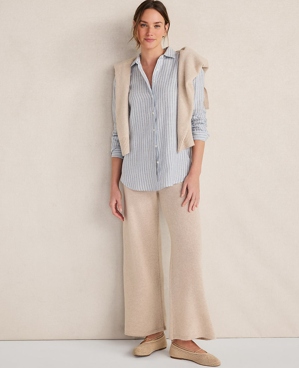 Ann Taylor Ocean Wave Haven Well Within The Daily Shirt in Linen Stripe
