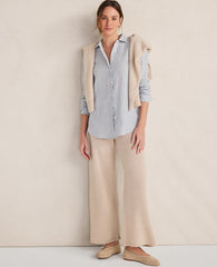 Ann Taylor Ocean Wave Haven Well Within The Daily Shirt in Linen Stripe