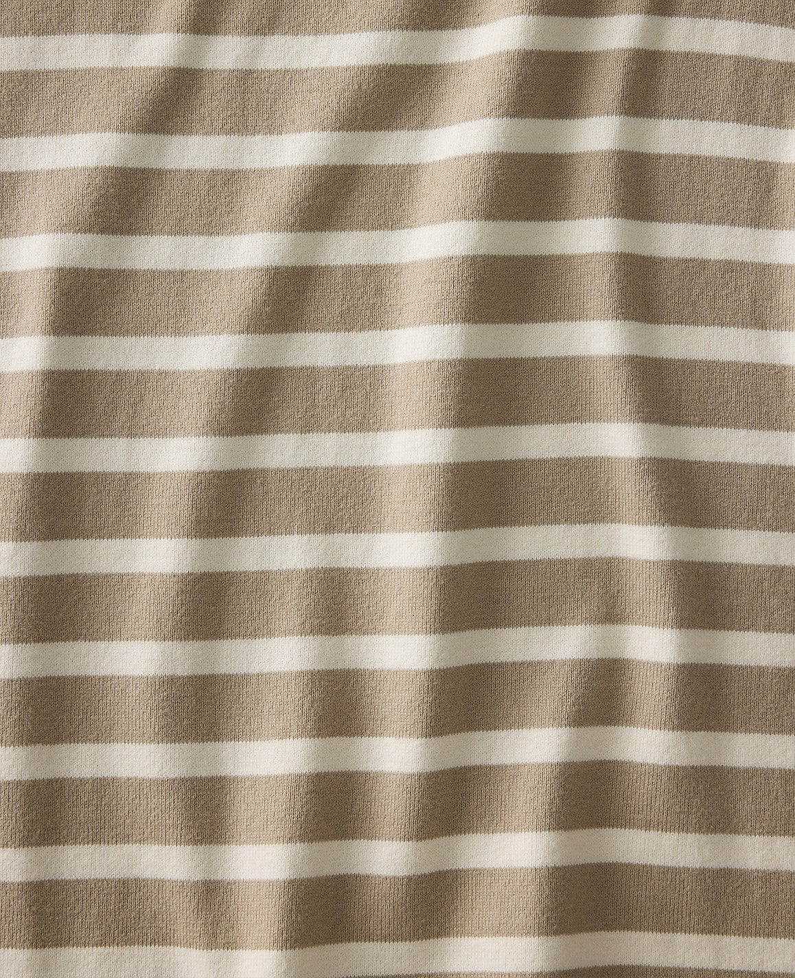 Ann Taylor Taupe Haven Well Within Organic Cotton Funnel Neck Striped Pullover