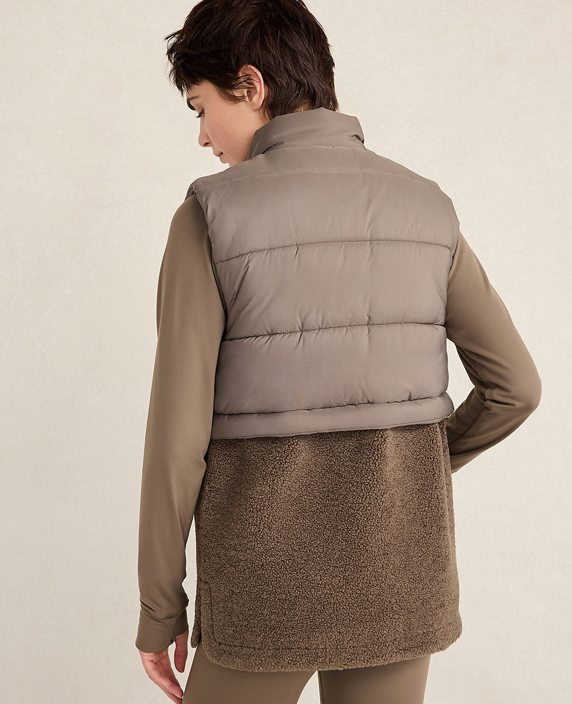 Ann Taylor Saddle Brown Haven Well Within Sherpa Puffer Vest