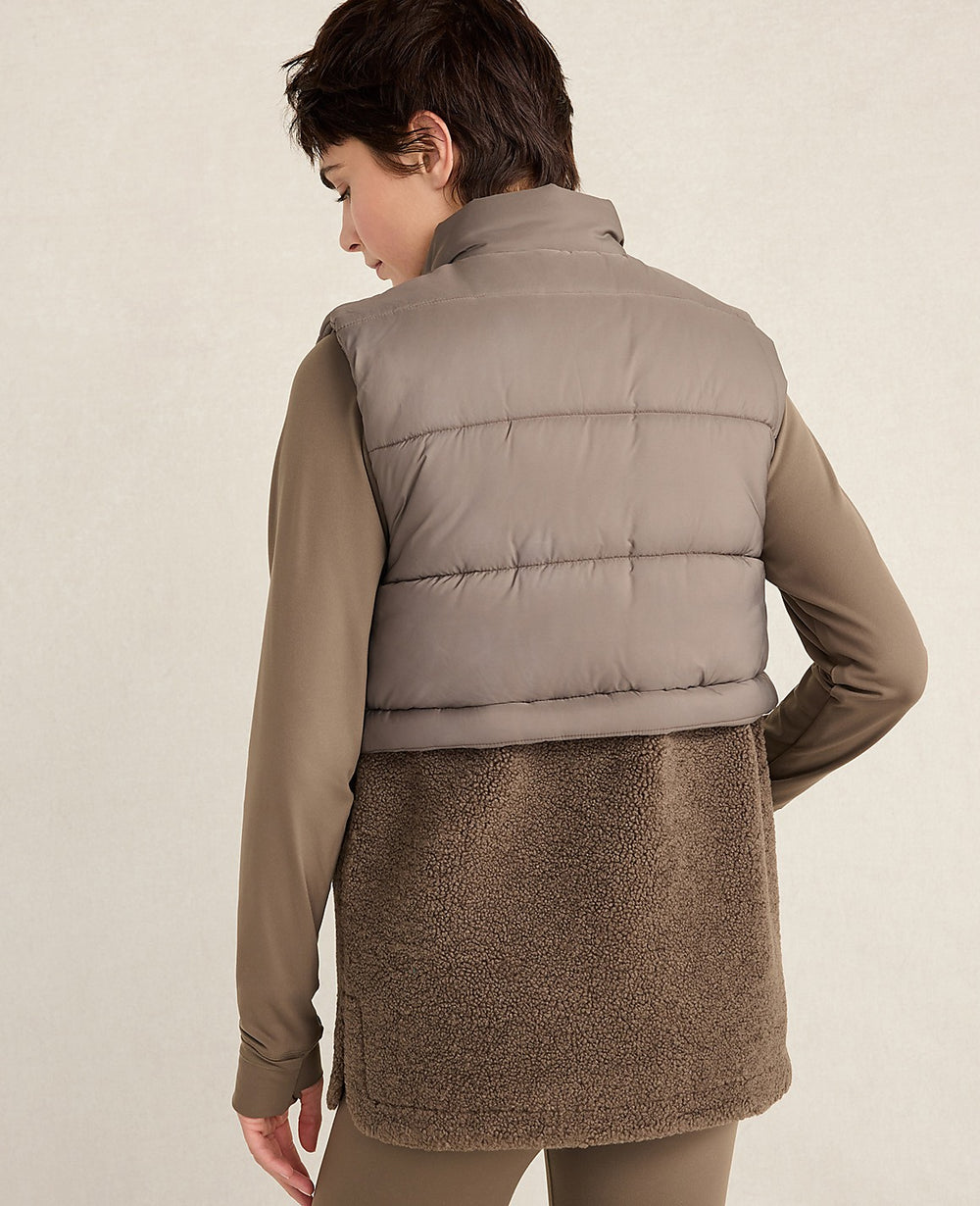 Ann Taylor Saddle Brown Haven Well Within Sherpa Puffer Vest