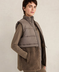 Ann Taylor Saddle Brown Haven Well Within Sherpa Puffer Vest