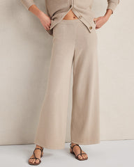 Ann Taylor Taupe Haven Well Within Organic Cotton Wide Leg Pants