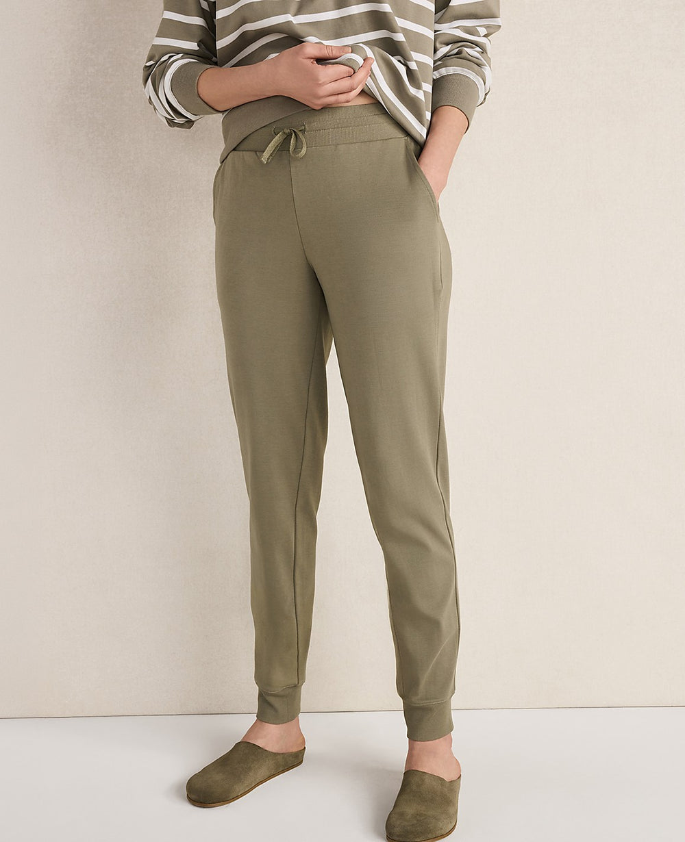 Ann Taylor Vetiver Haven Well Within Organic Cotton Interlock Joggers