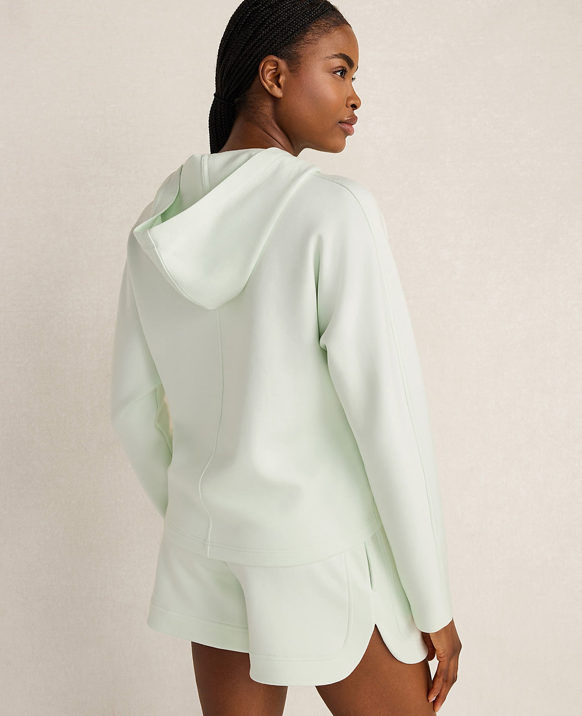 Ann Taylor Trellis Haven Well Within Soft Knit Pleated Hoodie