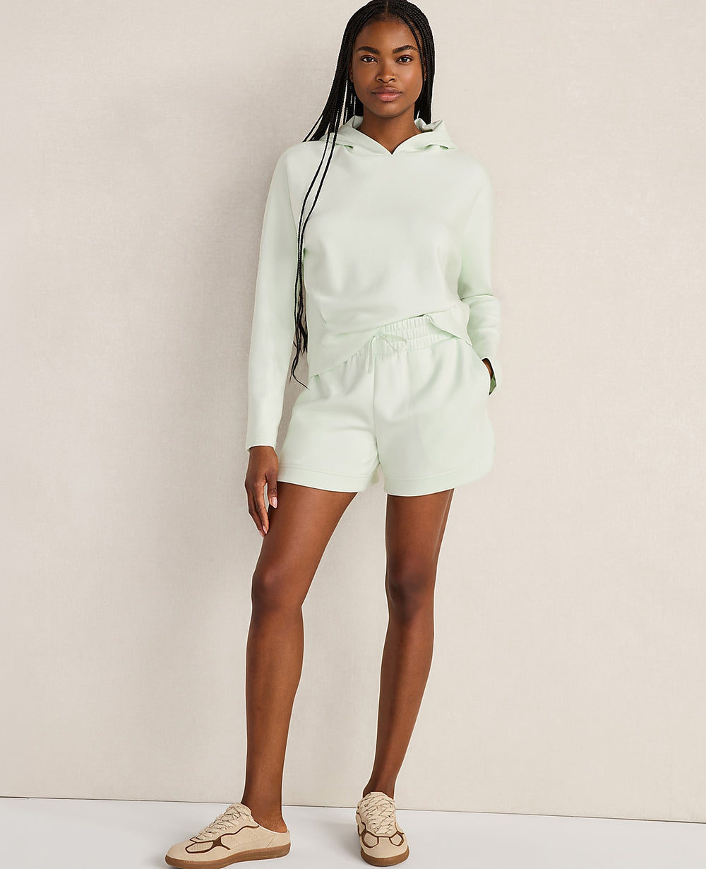 Ann Taylor Trellis Haven Well Within Soft Knit Pleated Hoodie