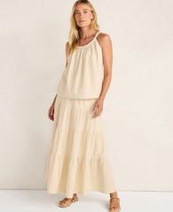 Ann Taylor Beige Haven Well Within Organic Cotton Gauze Braided Top