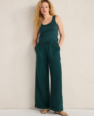 Ann Taylor Deep Turquoise Haven Well Within Organic Cotton Gauze Drawstring Pants