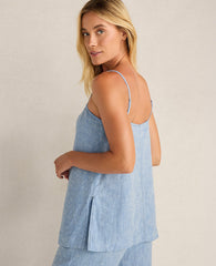 Ann Taylor Azure Blue Haven Well Within Linen Center-Seam Cami