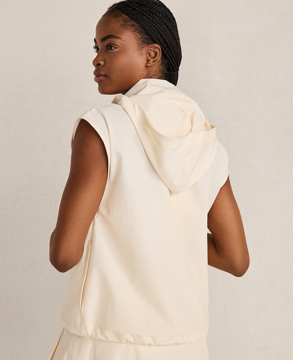 Ann Taylor Sandstone Haven Well Within Woven Nylon Hooded Vest