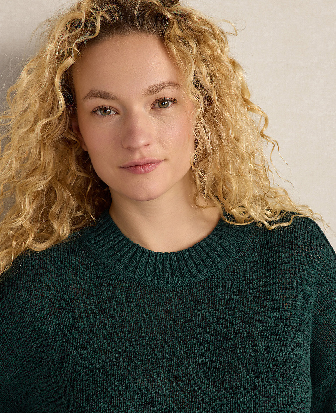 Ann Taylor Soft Spring Green Haven Well Within Organic Cotton Linen Tape Yarn Sweater