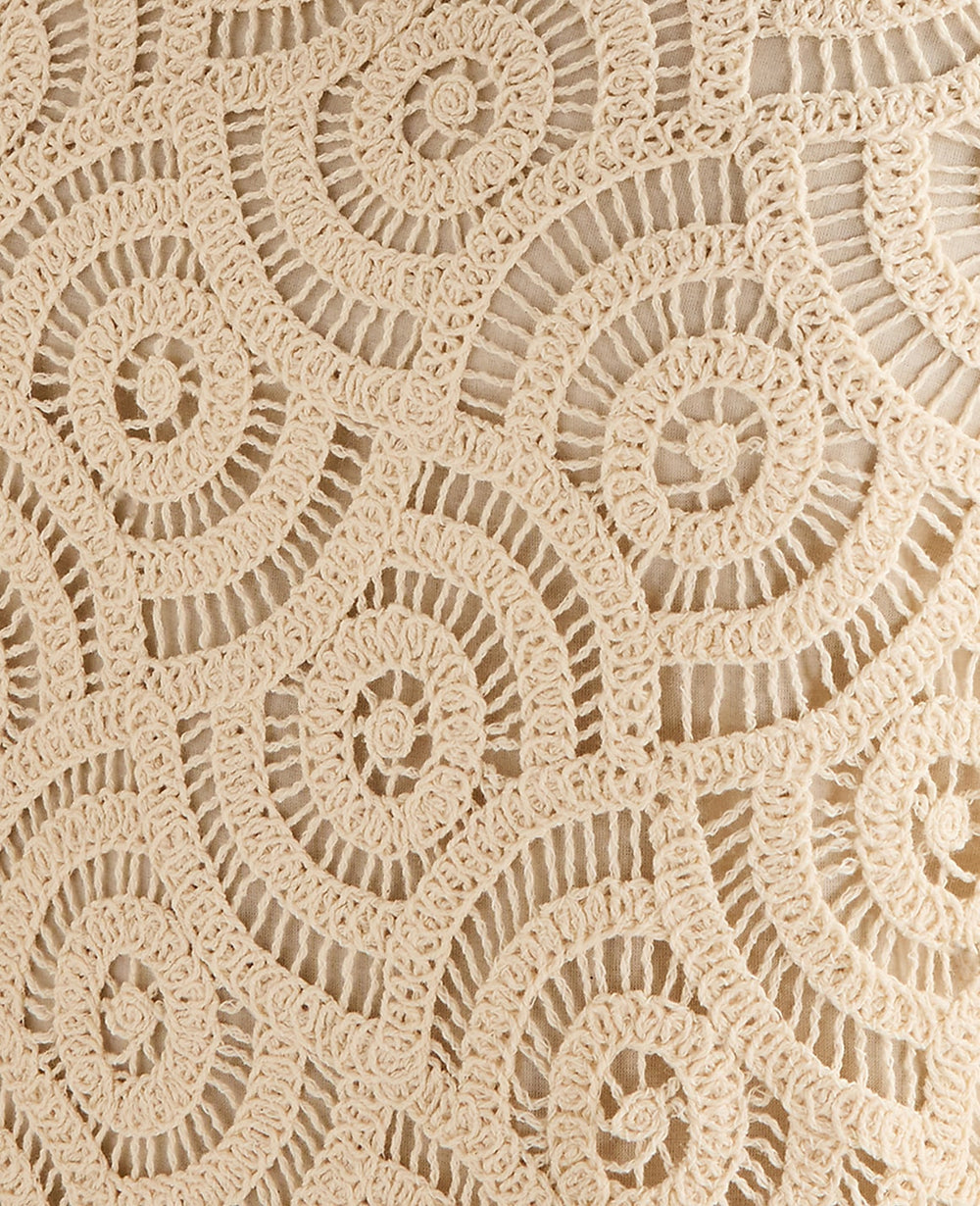 Ann Taylor Natural Haven Well Within Cotton Crochet Scalloped Midi Dress