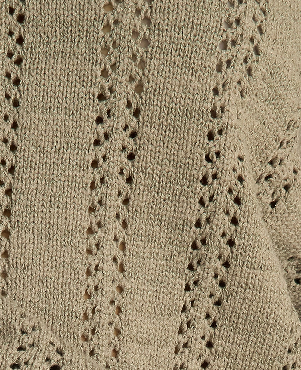 Ann Taylor Vetiver Haven Well Within Cotton Tape Yarn Vertical Stitch Sweater