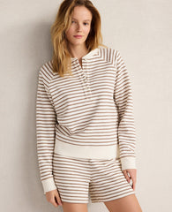 Ann Taylor Chestnut Brown Haven Well Within Cotton Blend Textured Henley