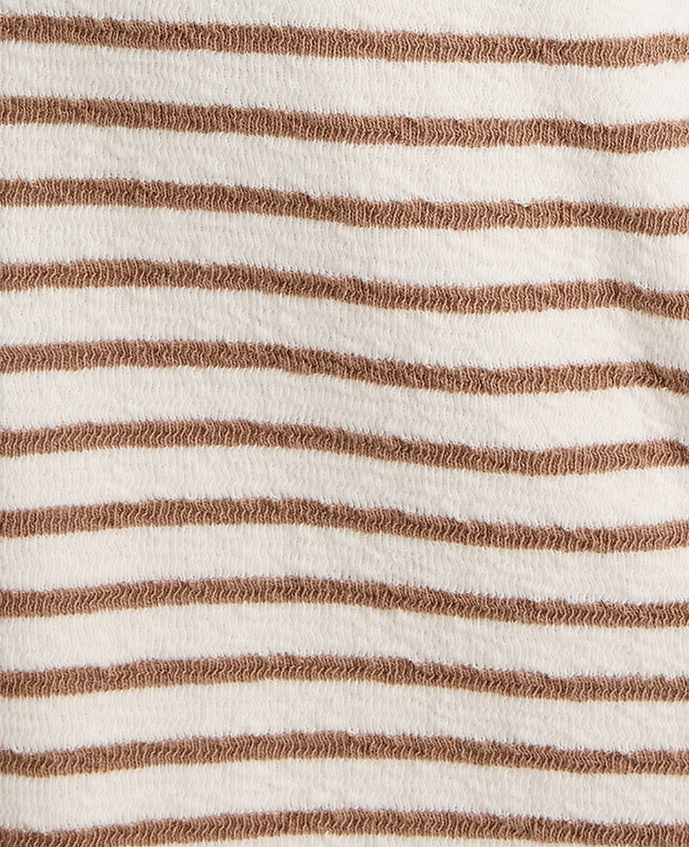Ann Taylor Chestnut Brown Haven Well Within Cotton Blend Textured Henley