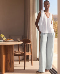 Ann Taylor White Haven Well Within Linen U-Neck Tank
