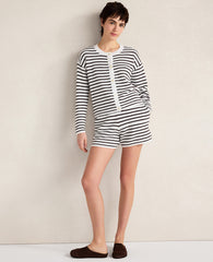 Ann Taylor White Haven Well Within Cotton Stripe Sweater Shorts