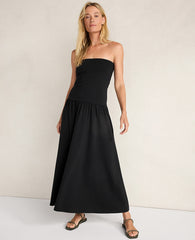 Ann Taylor Black Haven Well Within Organic Cotton Modal Strapless Dress