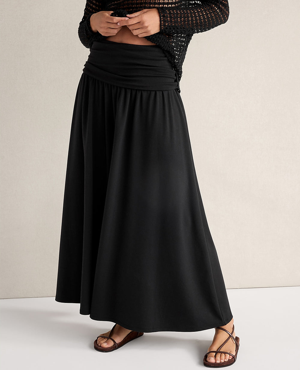 Ann Taylor Black Haven Well Within Organic Cotton Modal Strapless Dress