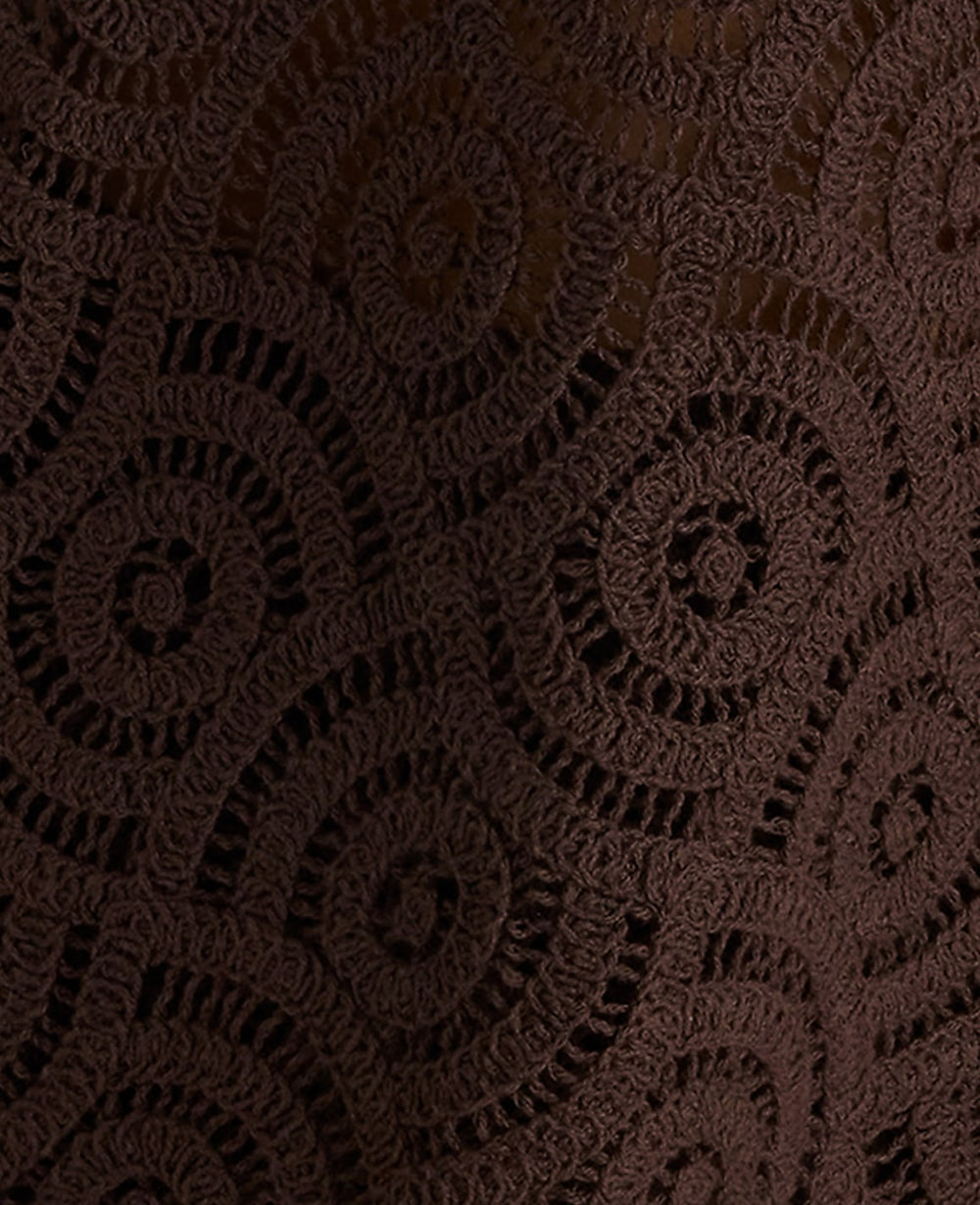 Ann Taylor Coffee Bean Haven Well Within Cotton Crochet Scalloped Midi Skirt