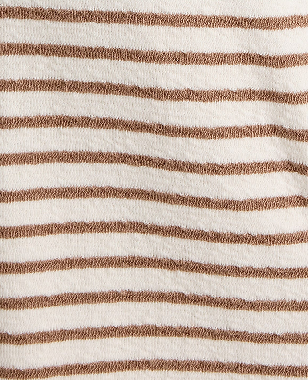 Ann Taylor Chestnut Brown Haven Well Within Cotton Blend Textured T-Shirt Dress